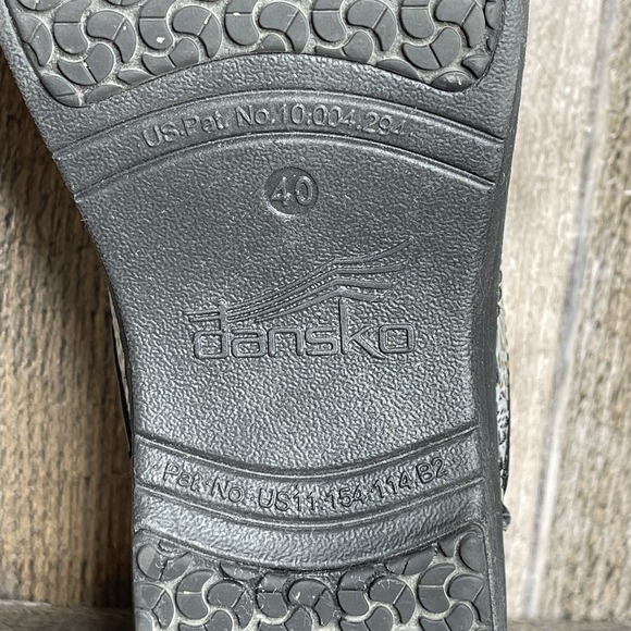 Womens Dansko XP 2.0 Lacey Iridescent Leather Floral Comfort Clogs Size EU 40 - Picture 8 of 9